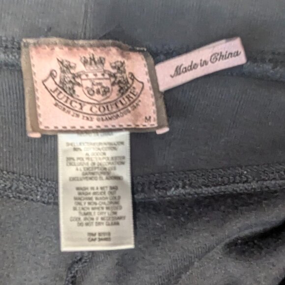 Juicy Couture Size Medium Black Velour Joggers - Picture 10 of 15
